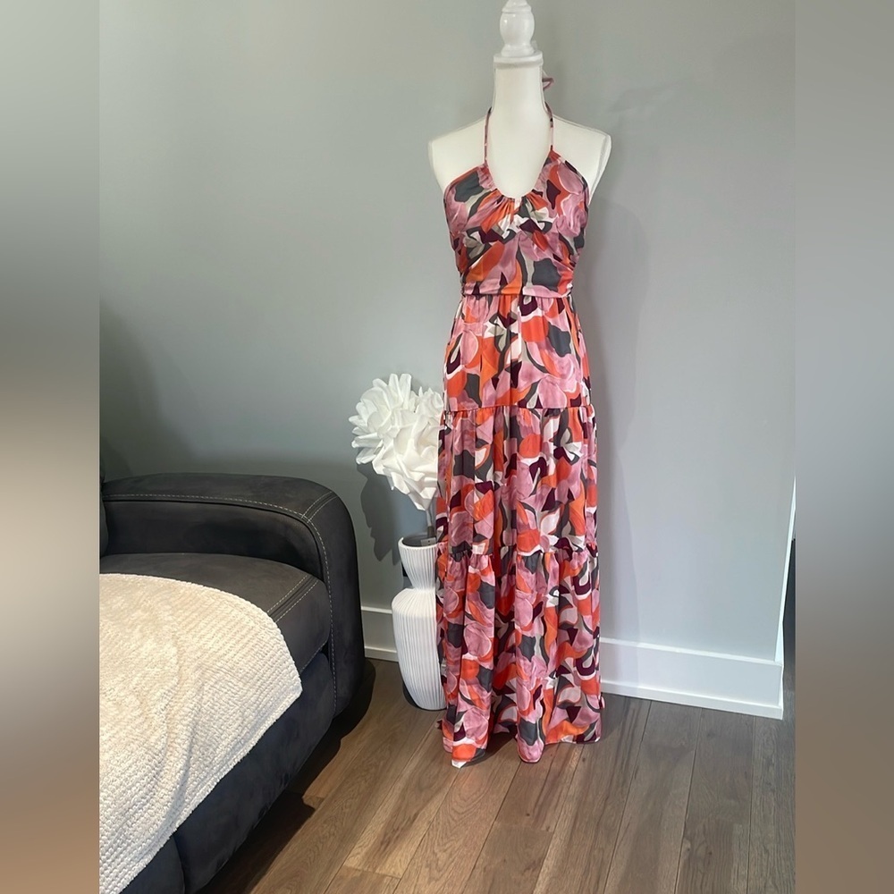Socialite Floral Halter Maxi Dress - Multicolor Sz XS - Picture 8 of 8